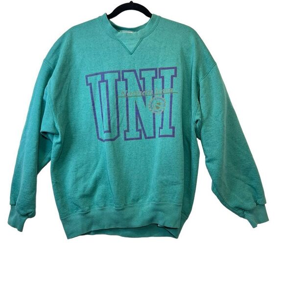 90s UNI GEAR Collegiate Crewneck Green Size XL - Picture 1 of 14
